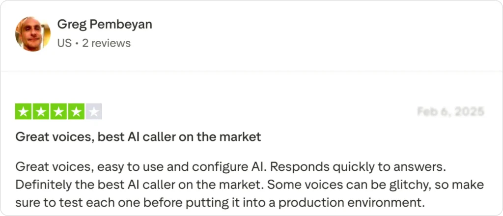 Realistic AI voices & quick setup