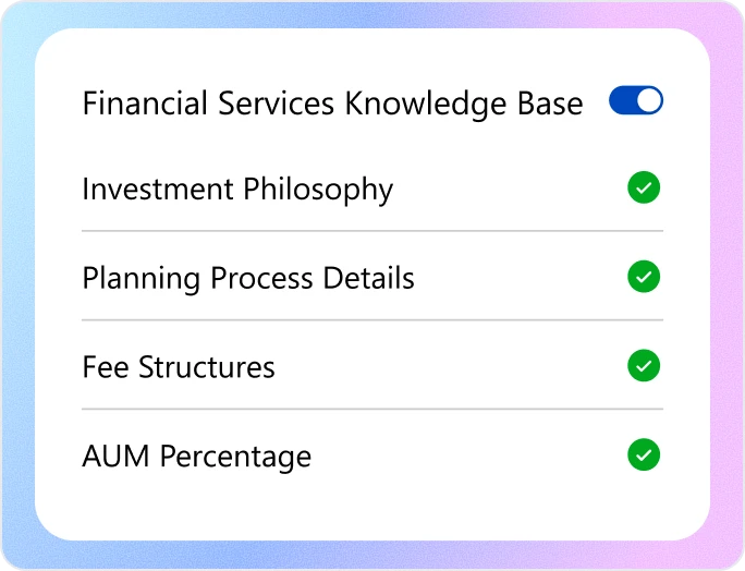 Build Your Financial Services Knowledge Base