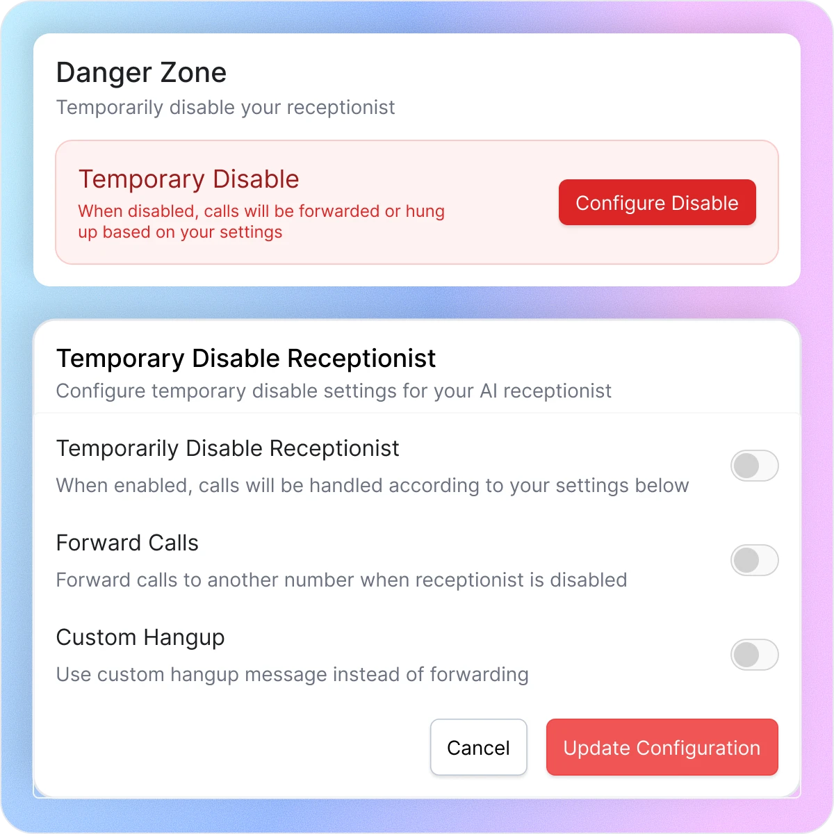 Temporary Answering Service With AI Receptionist